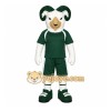 Green Ram Mascot Costume with Custom Logo Green Ram Mascot Costume with Custom Logo