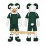 Green Ram Mascot Costume with Custom Logo