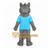 Gray Wolf Mascot Costume with Custom Logo Gray Wolf Mascot Costume with Custom Logo