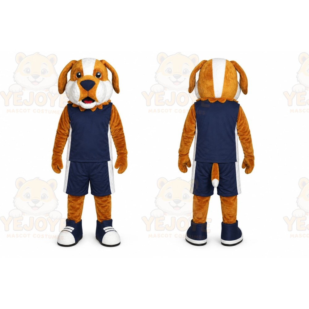 Brown Dog Mascot Costume with Custom Logo