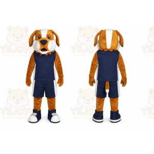 Brown Dog Mascot Costume with Custom Logo