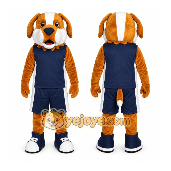 Brown Dog Mascot Costume with Custom Logo