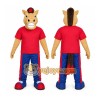 Tan Horse Mascot Costume with Custom Logo