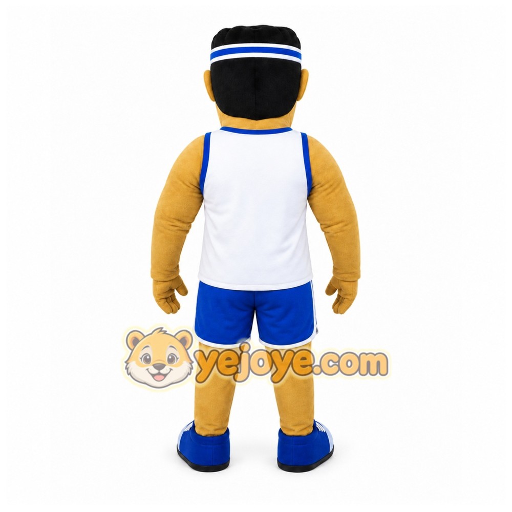 Tan Human Mascot Costume with Custom Logo Tan Human Mascot Costume with Custom Logo