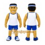 Tan Human Mascot Costume with Custom Logo