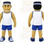Tan Human Mascot Costume with Custom Logo