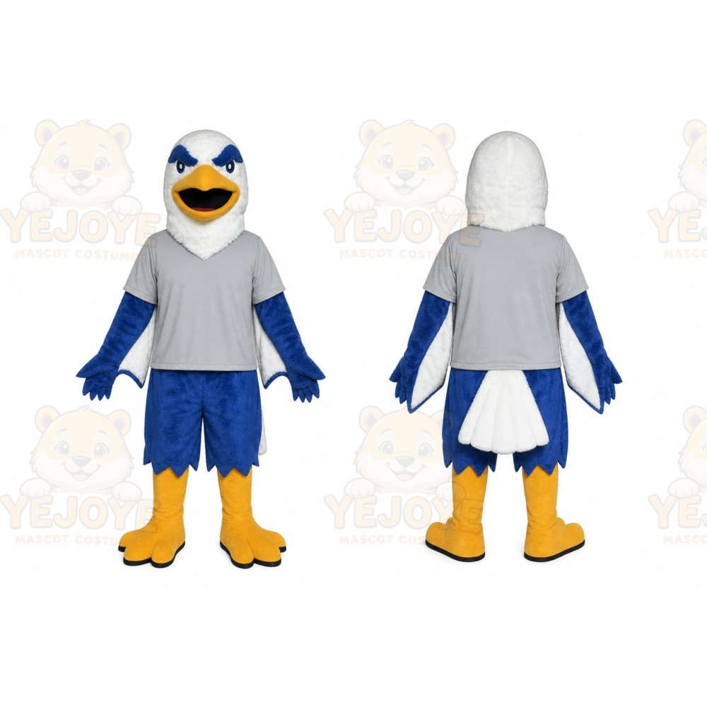 White Bird Mascot Costume with Custom Logo
