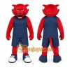 Red Cat Mascot Costume with Custom Logo Red Cat Mascot Costume with Custom Logo