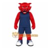 Red Cat Mascot Costume with Custom Logo Red Cat Mascot Costume with Custom Logo