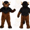 Brown Bull Mascot Costume with Custom Logo