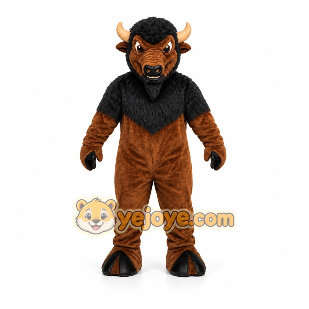 Brown Bull Mascot Costume with Custom Logo Brown Bull Mascot Costume with Custom Logo
