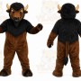 Brown Bull Mascot Costume with Custom Logo