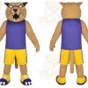 Tan Cat Mascot Costume with Custom Logo