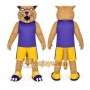 Tan Cat Mascot Costume with Custom Logo