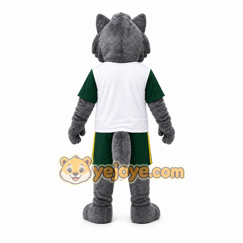 Gray Wolf Mascot Costume with Custom Logo Gray Wolf Mascot Costume with Custom Logo