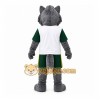 Gray Wolf Mascot Costume with Custom Logo Gray Wolf Mascot Costume with Custom Logo