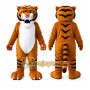 Orange Tiger Mascot Costume with Custom Logo