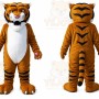 Orange Tiger Mascot Costume with Custom Logo
