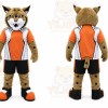 Tan Wildcat Mascot Costume with Custom Logo