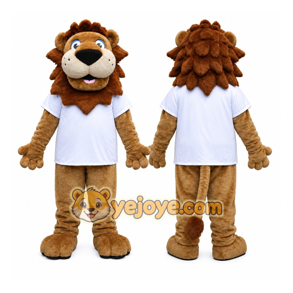 Brown Lion Mascot Costume with Custom Logo Brown Lion Mascot Costume with Custom Logo