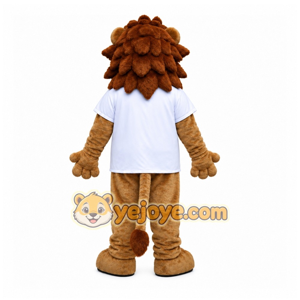 Brown Lion Mascot Costume with Custom Logo Brown Lion Mascot Costume with Custom Logo