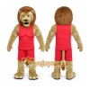 Brown Lion Mascot Costume with Custom Logo