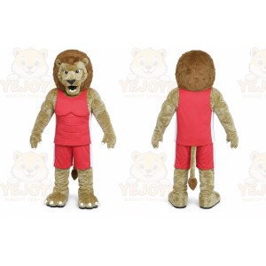 Brown Lion Mascot Costume with Custom Logo
