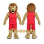 Brown Lion Mascot Costume with Custom Logo