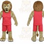 Brown Lion Mascot Costume with Custom Logo