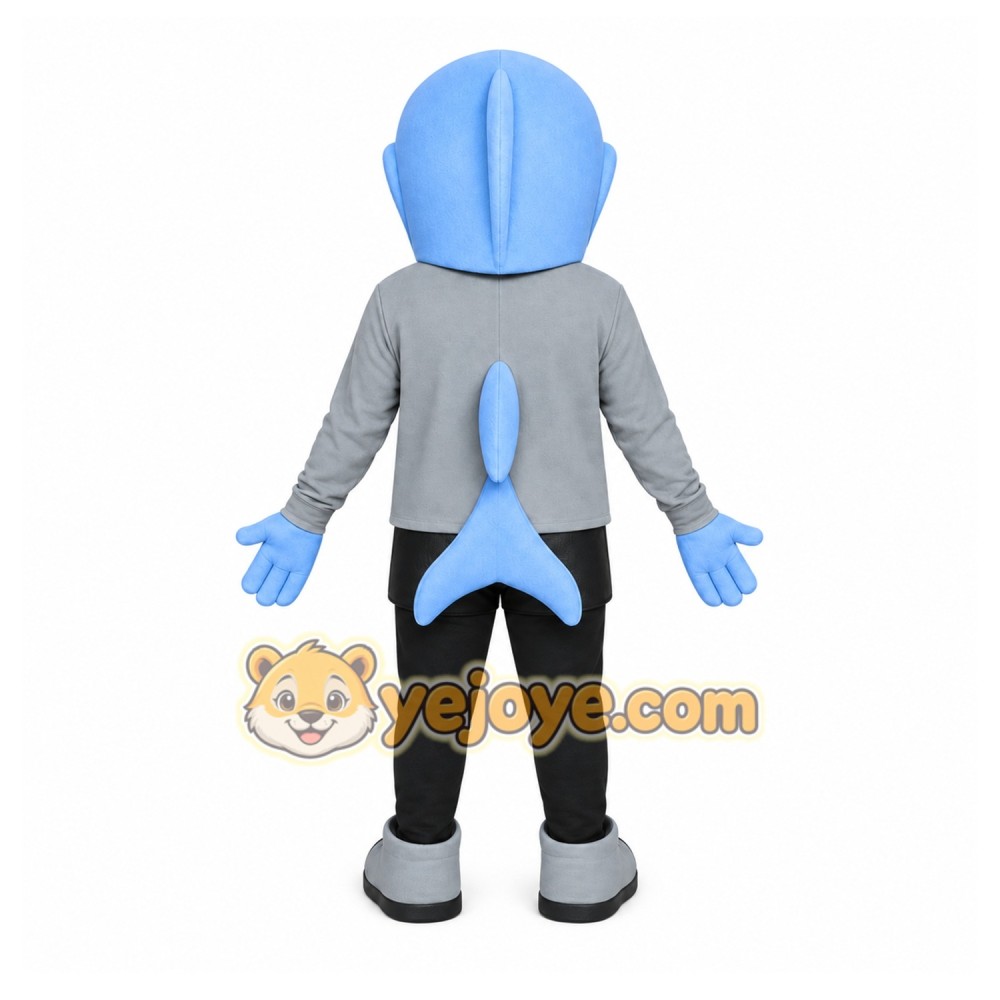 Blue Dolphin Mascot Costume with Custom Logo Blue Dolphin Mascot Costume with Custom Logo