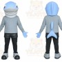 Blue Dolphin Mascot Costume with Custom Logo