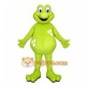 Green Frog Mascot Costume with Custom Logo