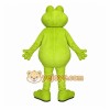 Green Frog Mascot Costume with Custom Logo