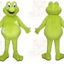 Green Frog Mascot Costume with Custom Logo