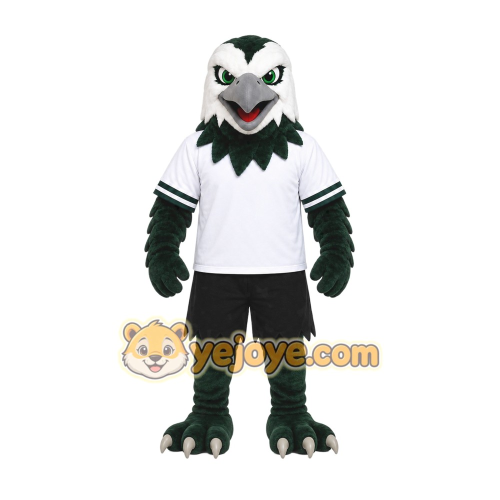 Black Eagle Mascot Costume with Custom Logo Black Eagle Mascot Costume with Custom Logo