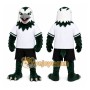 Black Eagle Mascot Costume with Custom Logo