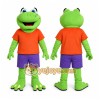 Green Frog Mascot Costume with Custom Logo Green Frog Mascot Costume with Custom Logo