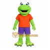 Green Frog Mascot Costume with Custom Logo Green Frog Mascot Costume with Custom Logo