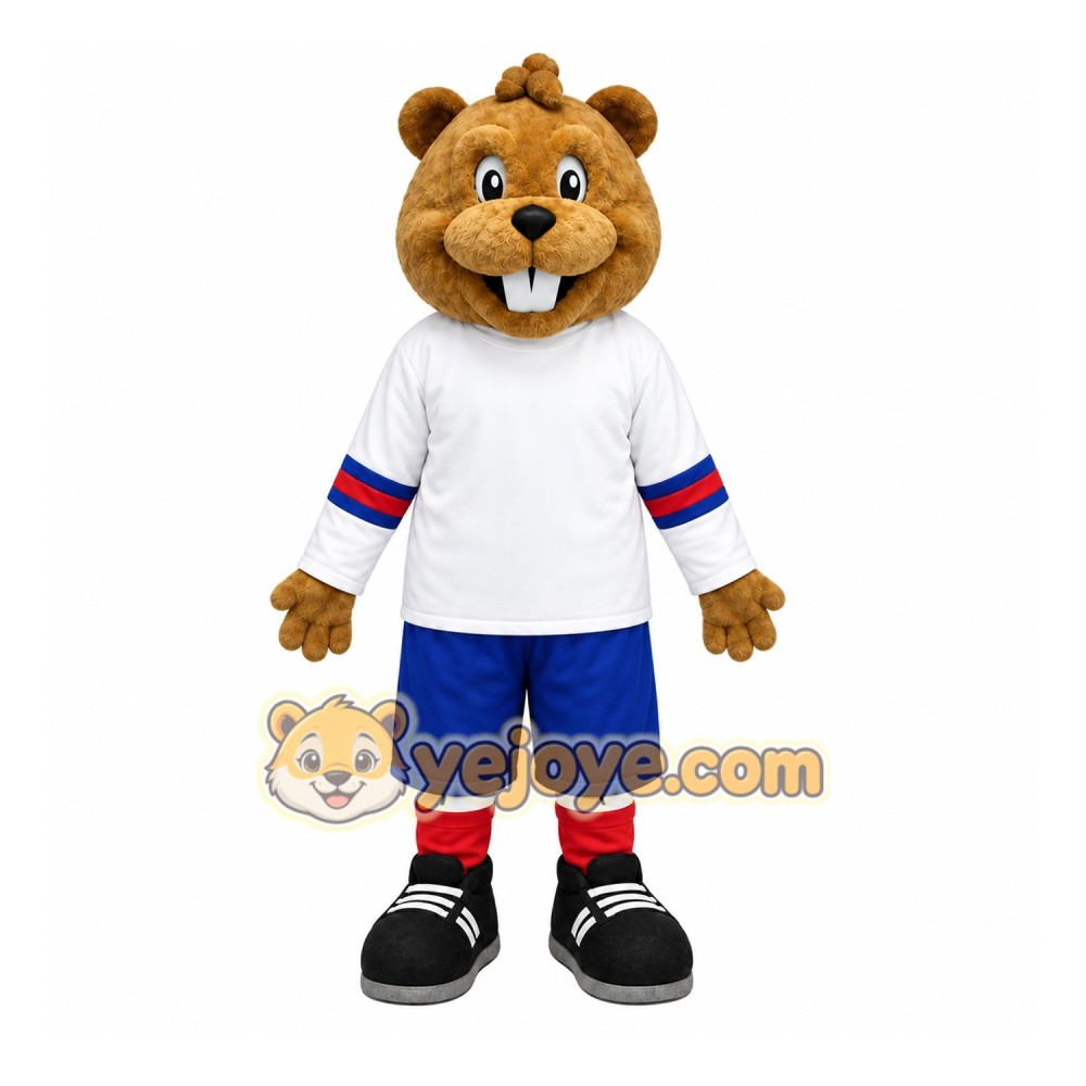 Brown Beaver Mascot Costume with Custom Logo Brown Beaver Mascot Costume with Custom Logo