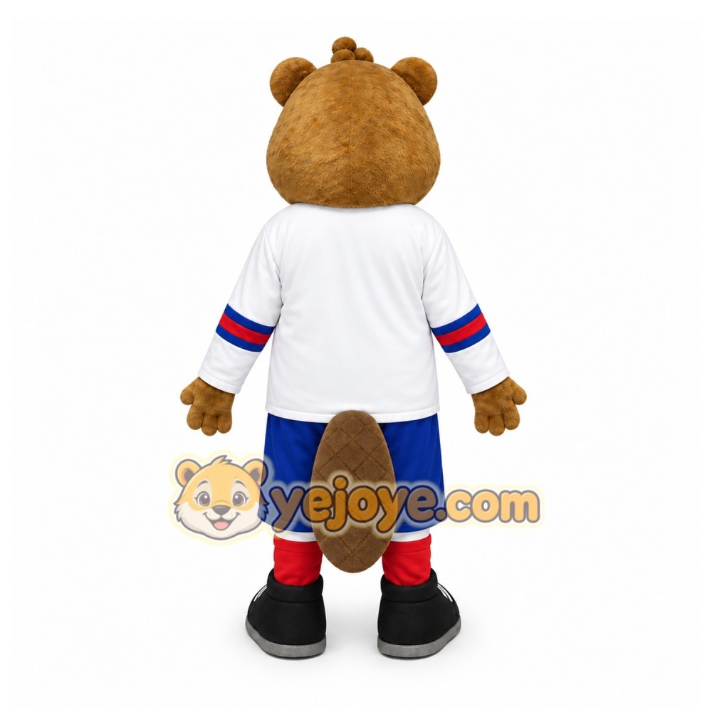 Brown Beaver Mascot Costume with Custom Logo Brown Beaver Mascot Costume with Custom Logo