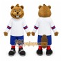 Brown Beaver Mascot Costume with Custom Logo