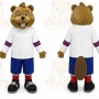 Brown Beaver Mascot Costume with Custom Logo