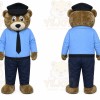 Brown Bear Mascot Costume with Custom Logo