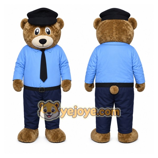 Brown Bear Mascot Costume with Custom Logo