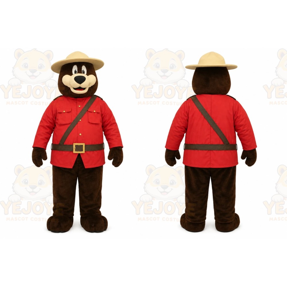 Brown Bear Mascot Costume with Custom Logo