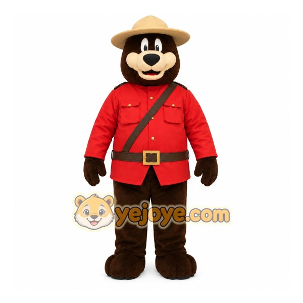 Brown Bear Mascot Costume with Custom Logo