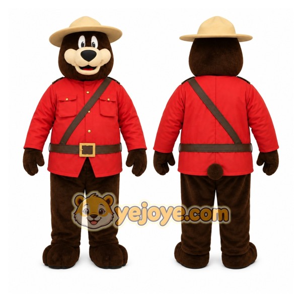Brown Bear Mascot Costume with Custom Logo