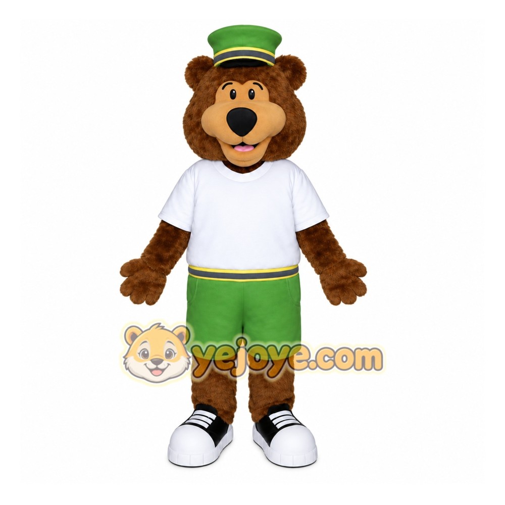 Brown Bear Mascot Costume with Custom Logo Brown Bear Mascot Costume with Custom Logo