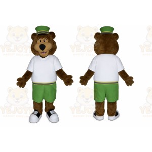 Brown Bear Mascot Costume with Custom Logo
