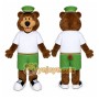 Brown Bear Mascot Costume with Custom Logo